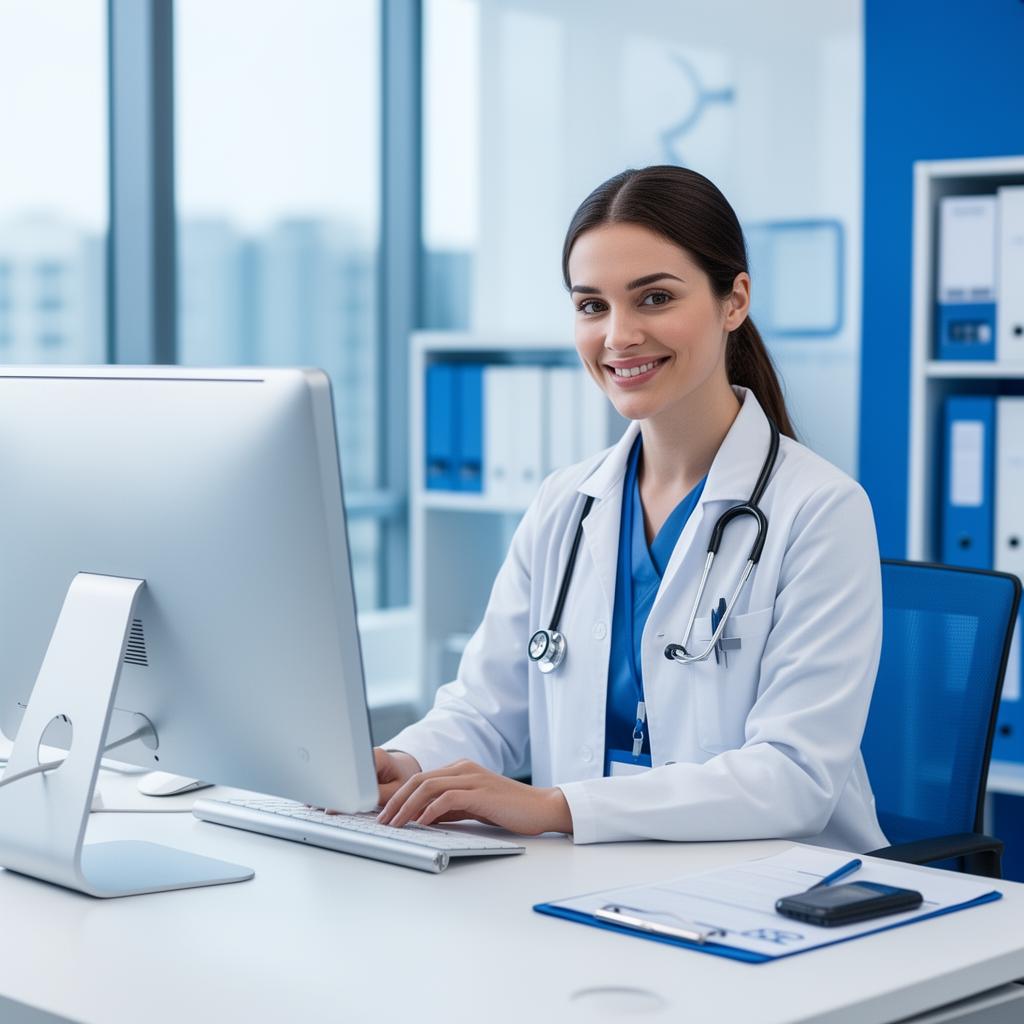 Medical billing specialist at work